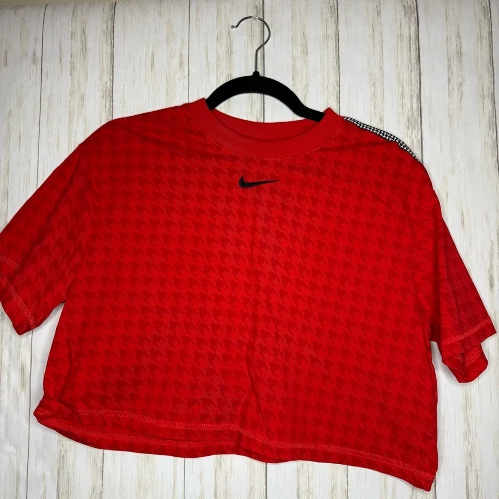 Nike Red Houndstooth Crop Top
